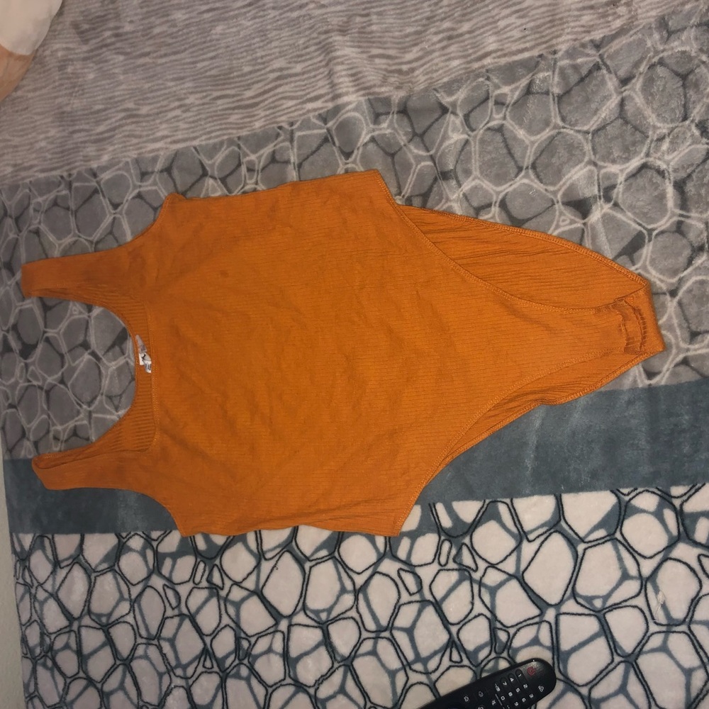 orange body suit